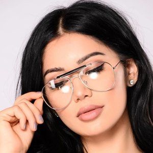 FASHION Nova clear aviator sunglasses